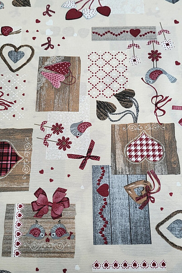 Dekorationsstoff TM PATCHWORK bordo