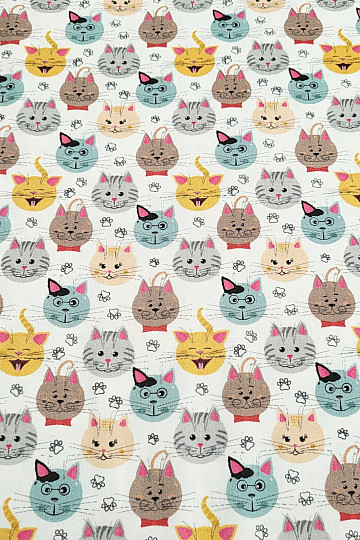 Baumwollsatin für Kinder KATZE Digitaldruck