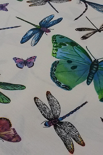 Dekorationsstoff Schmetterlinge und Libellen