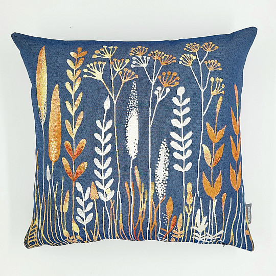 Gobelin-Kissenbezug WILDE WIESE blau