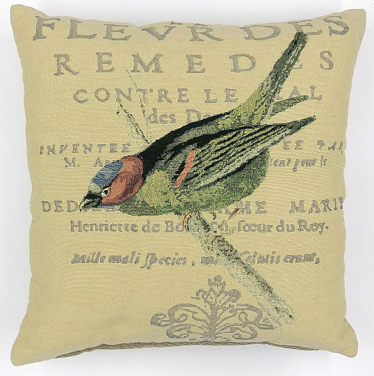 Dekorativer Bezug VÖGEL grün