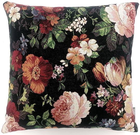 Gobelin-Kissenbezug BLACK ROSE