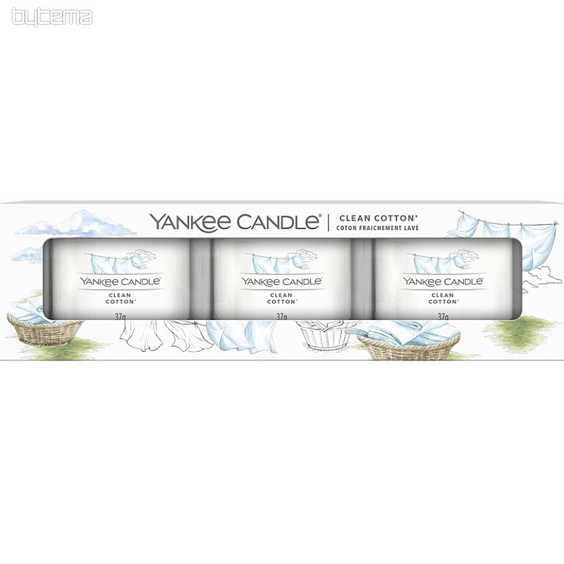 Duftkerze YANKEE CANDLE CLEAN COTTON SET 3-tlg