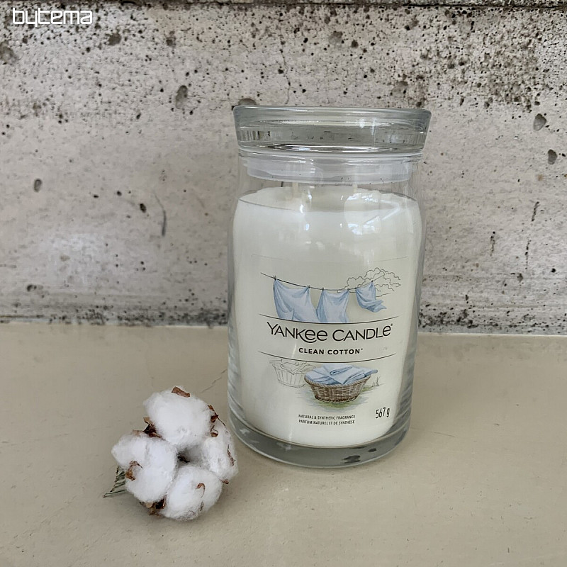 Kerze YANKEE CANDLE Duft CLEAN COTTON GLASS GROSS 2 DOCHTE