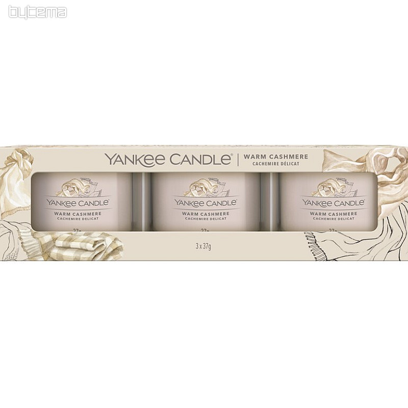 Kerze YANKEE CANDLE Duft WARM CASHMERE SET von 3 Stück