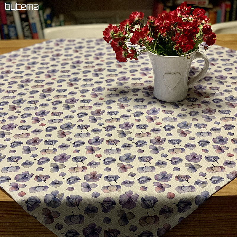 MONTANA PURPLE BLUE FLOWERS Tischdecke und Schal