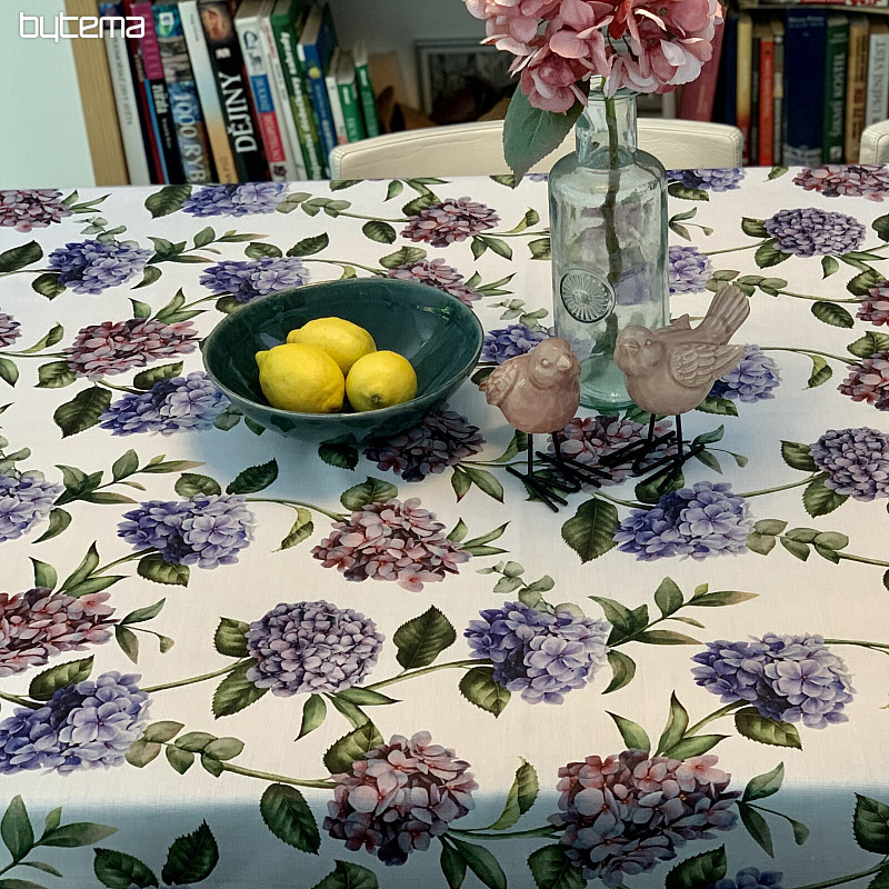 Tischdecke und Schal HORTENSIE BLAU