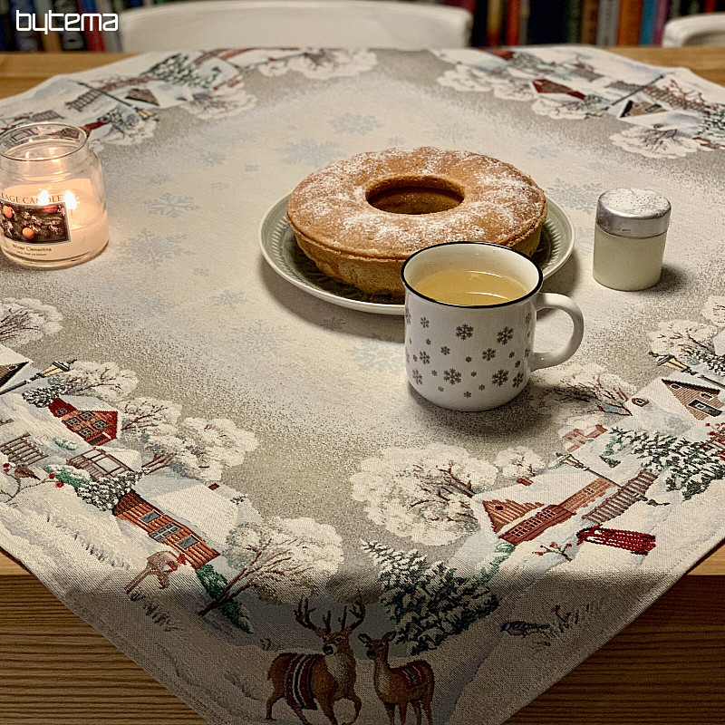 Gobelin-Tischdecke, Schal und Gedeck WINTER IDYLKA