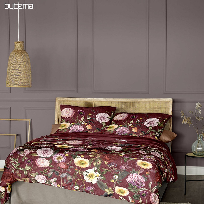 IRISETTE luxuriöser Baumwollsatin WAVE 8576-60 ROSE BORDEAUX