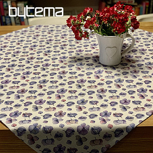 MONTANA PURPLE BLUE FLOWERS Tischdecke und Schal