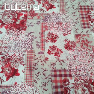 Dekostoff CINTIA Blumen rot