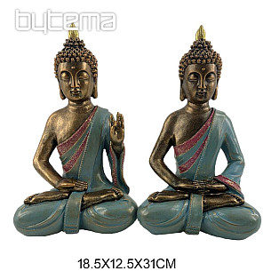 Statuette BUDDHA-TÜRKIS 18,5x12x31 cm