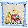 Gobelin-Kissenbezug EASTER CHICK blauer Rahmen