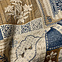 Gobelin-Tischdecke, Schal PATCHWORK HERZ blau