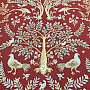 Gobelinstoff WILLIAM MORRIS burgunderrot