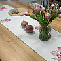 Bestickte Tischdecke und Schal Rosa Tulpen